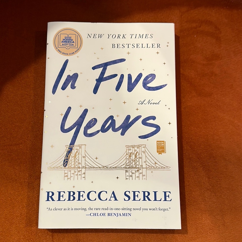 A book, In Five Years by Rebecca Serle.